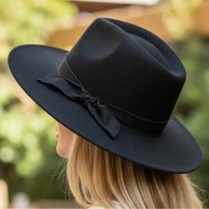 Prairie Boho Cottagecore Western 100% Wool Rancher Hat New Olive Pique Kaia Blk